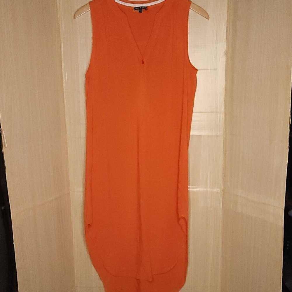 Cable & Gauge Orange Silky Sleeveless Maxi Dress Large